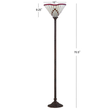 Smith Tiffany Style 70.5" Torchiere LED Floor Lamp - JONATHAN Y